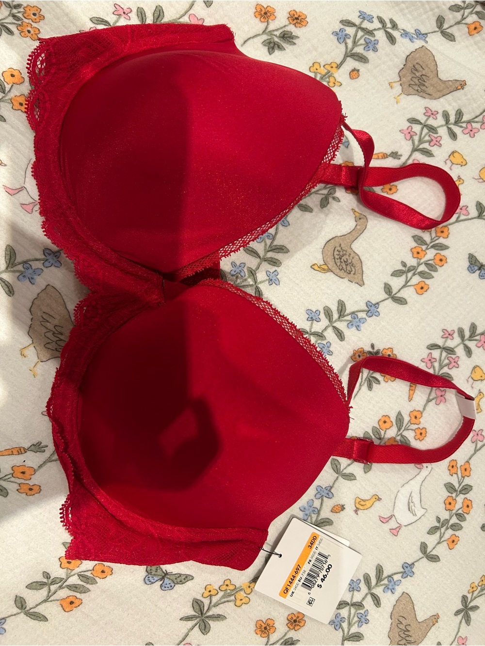 Calvin Klein Seductive Comfort Customized Lift Bra Red 34DD NWT
